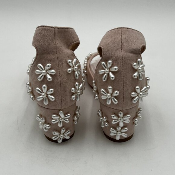 Women Chunky pear Block High Heel Peep Open Toe Sandals Ankle Strap Wedding Cute - Picture 4 of 5